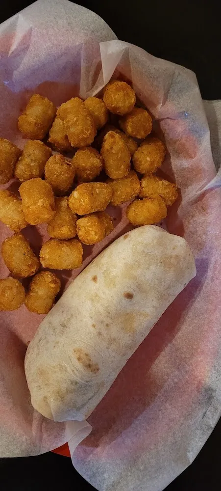 Cajun Wrap and Tots